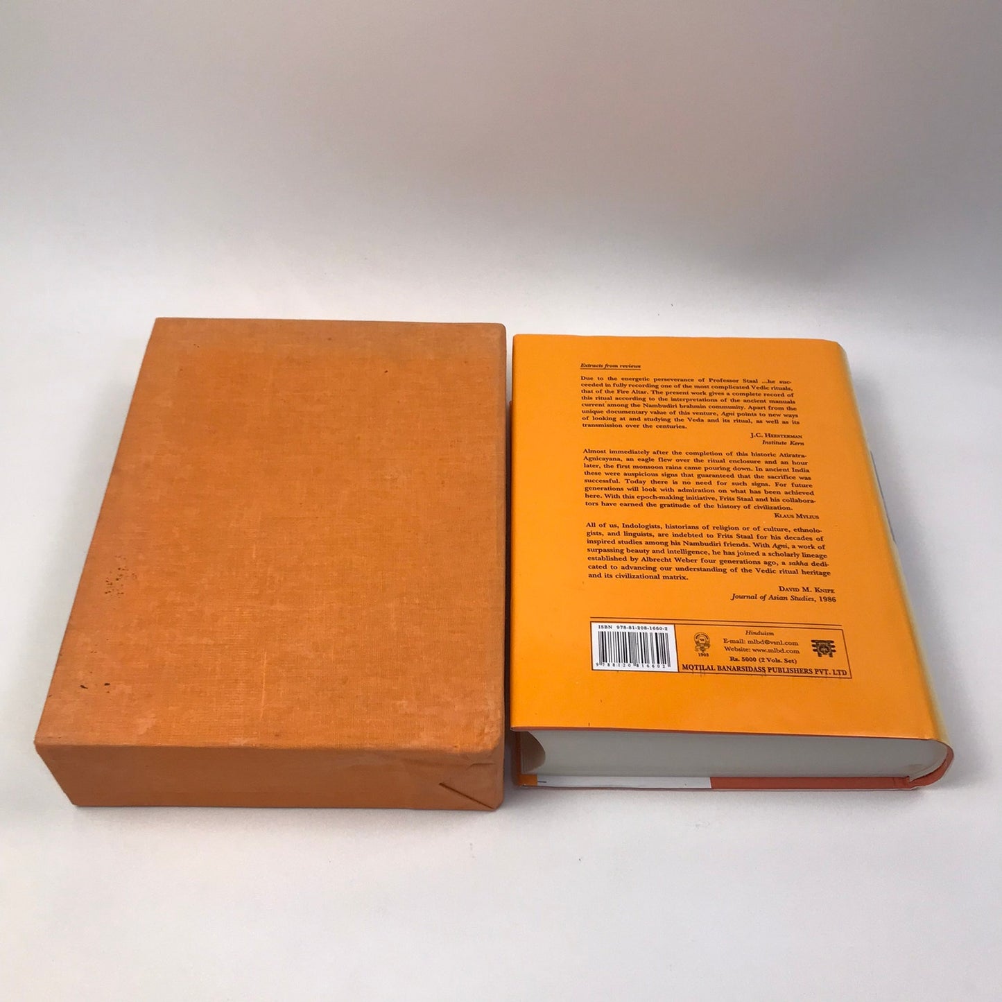 Agni The Vedic Ritual of the Fire Altar Frits Staal Volumes 1 and 2 Slip Covers