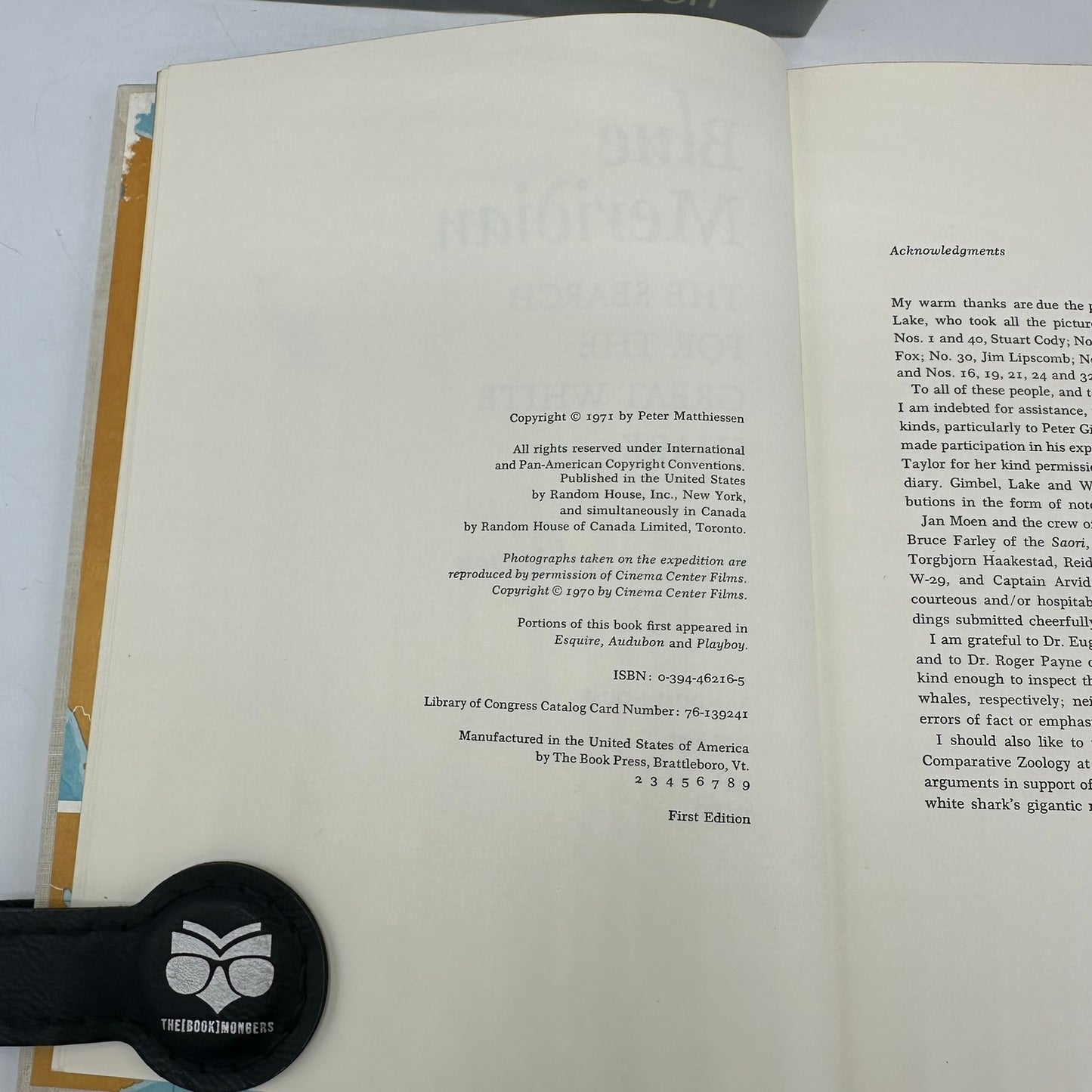 Blue Meridian Search for the Great White Shark Peter Matthiessen First Edition