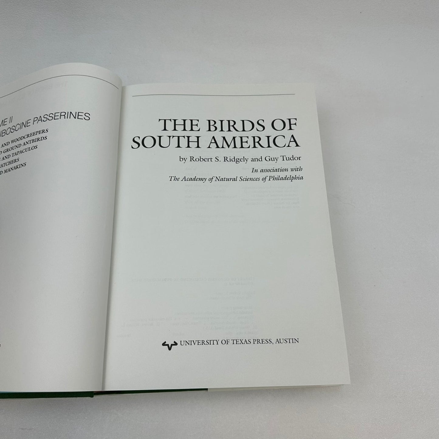 Birds of South America Ridgely Tudor 1989 1994 Vols I & II Ornithology