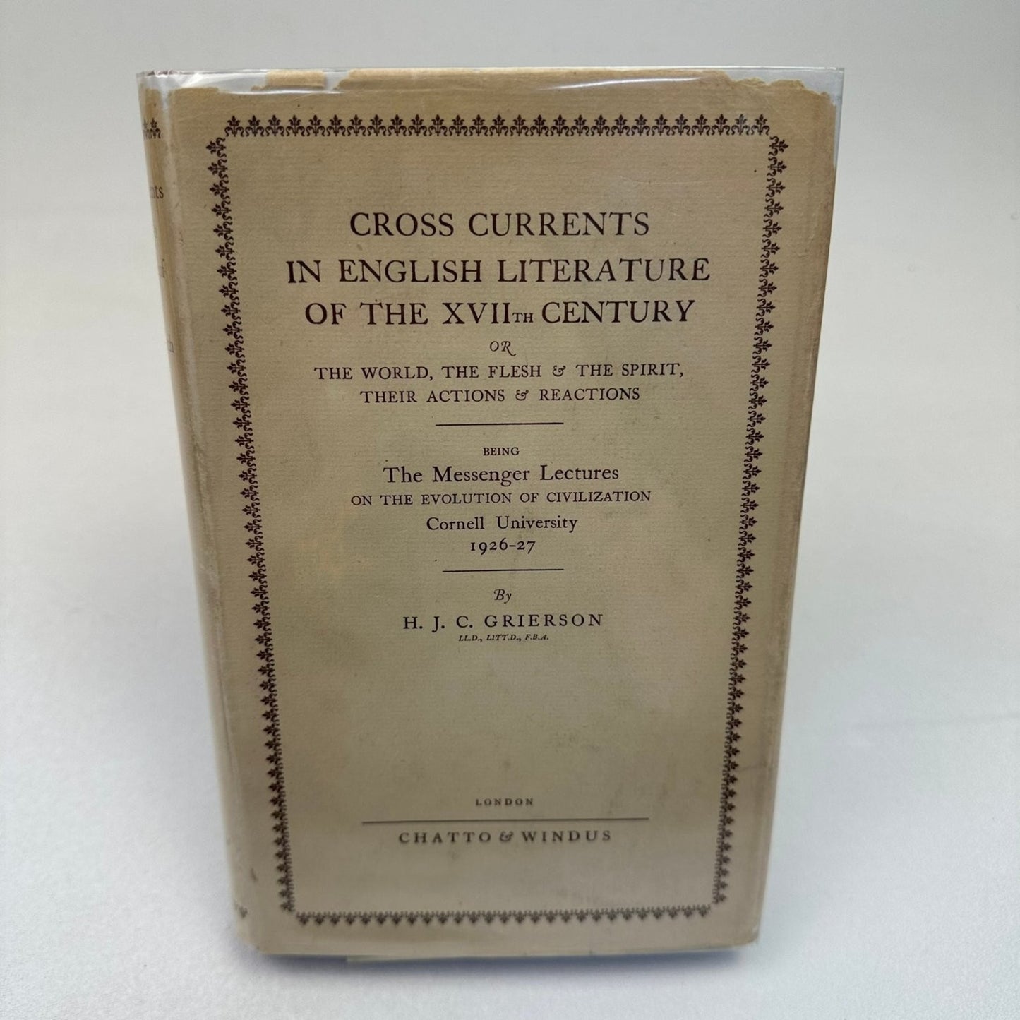 Cross Currents English Literature XVII Century Grierson 1951 Third Impression