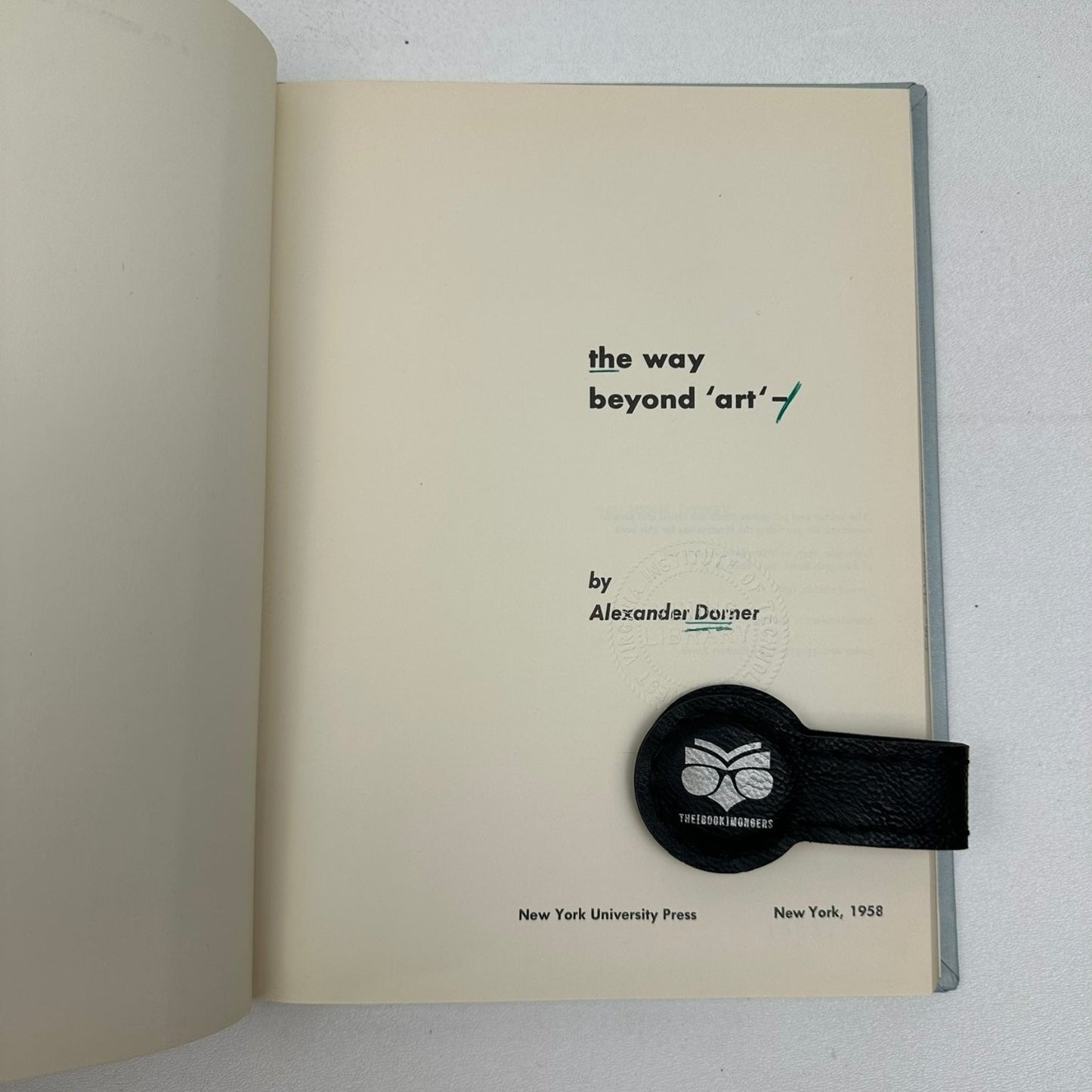 The Way Beyond Art Alexander Dorner 1958 Art History Criticism New York