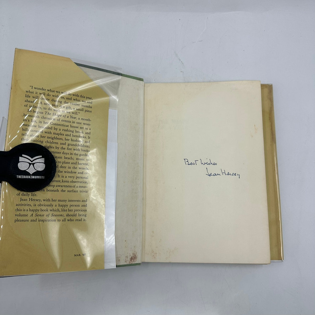 The Shape of a Year Jean Hersey SIGNED Gardening Homemaking Nature Memoir 1967