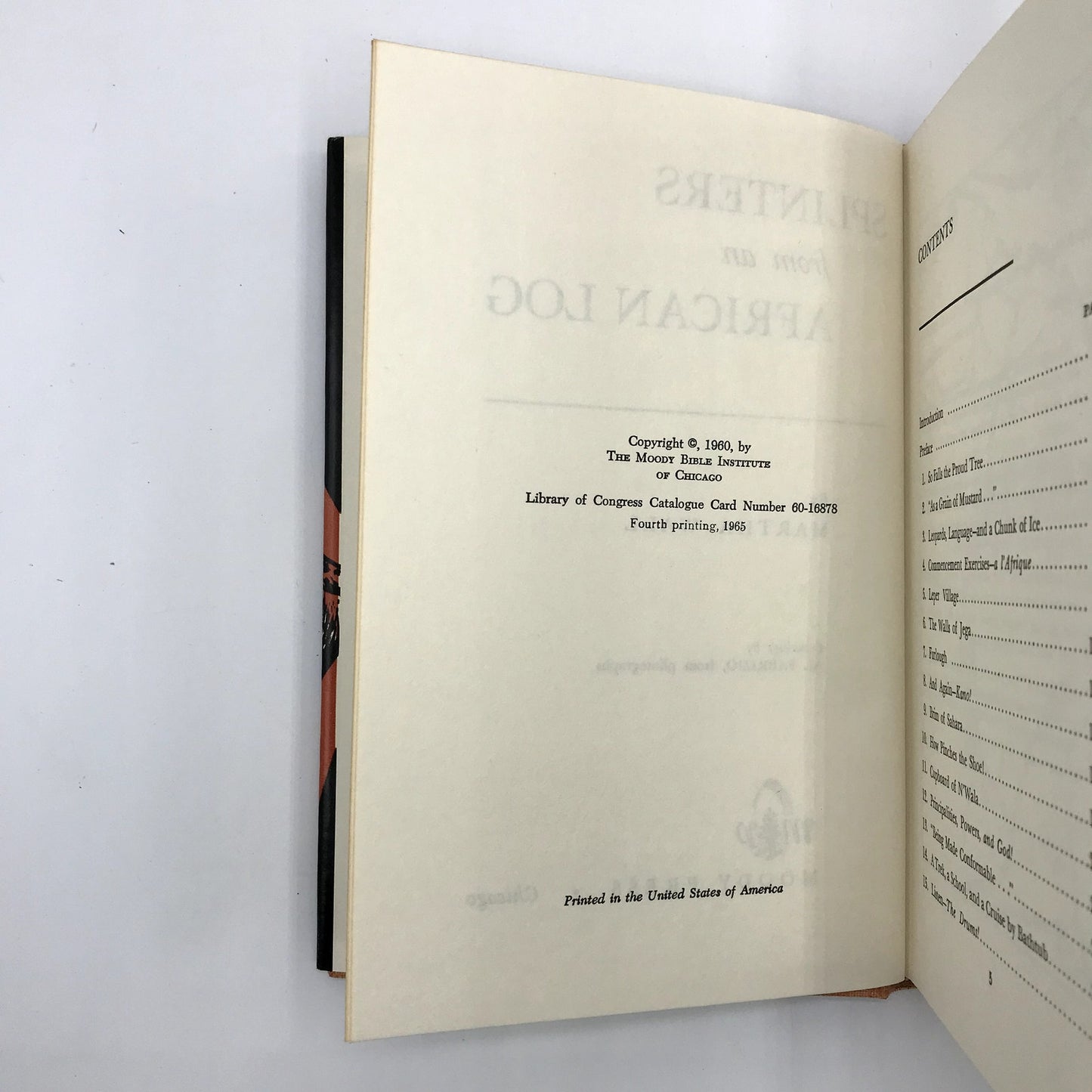 Splinters from an African Log Illustrated Hardcover Martha Wall 1st Edition 1960