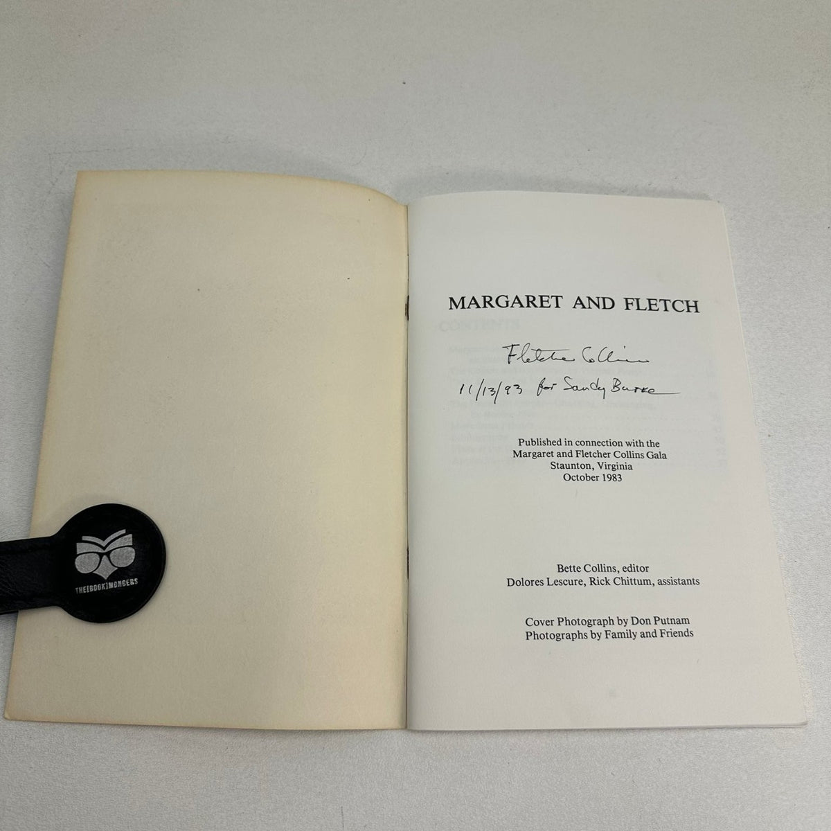 Margaret and Fletch Bette Collins 1983 SIGNED Inscribed Biography Booklet
