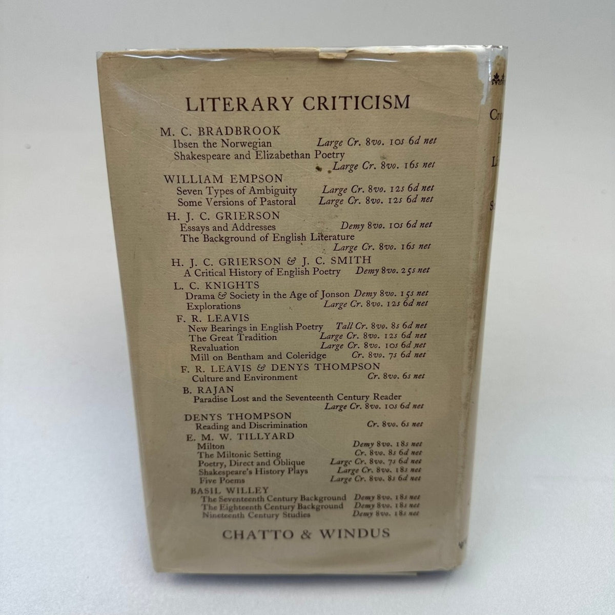 Cross Currents English Literature XVII Century Grierson 1951 Third Impression