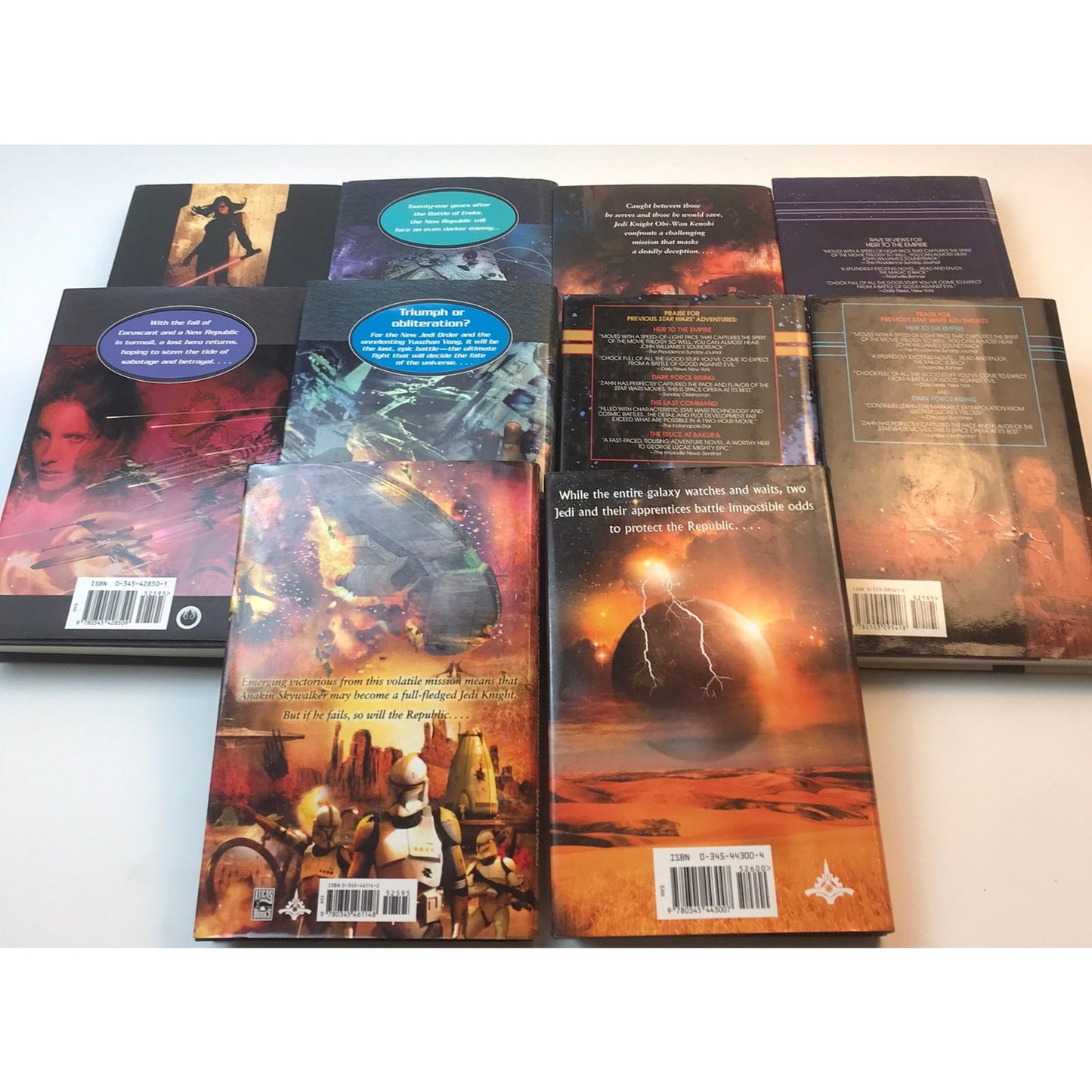 Lot of 10 Star Wars Hardcover Young Adult Sci-Fi Novels Del Ray & Bantam Books