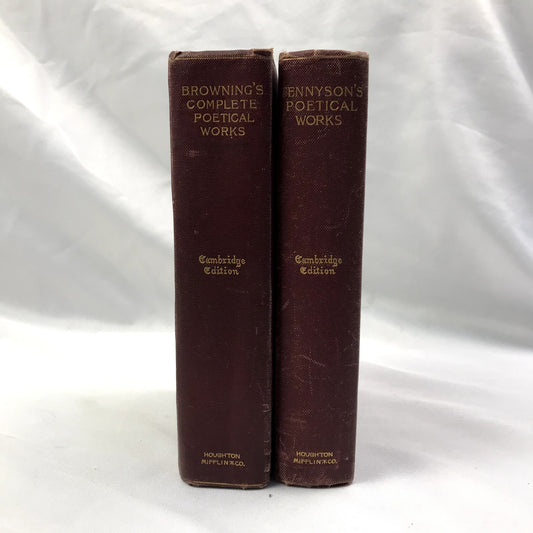 Browning's & Tennyson's Complete Poetical Works Lot of 2 Cambridge Edition Books