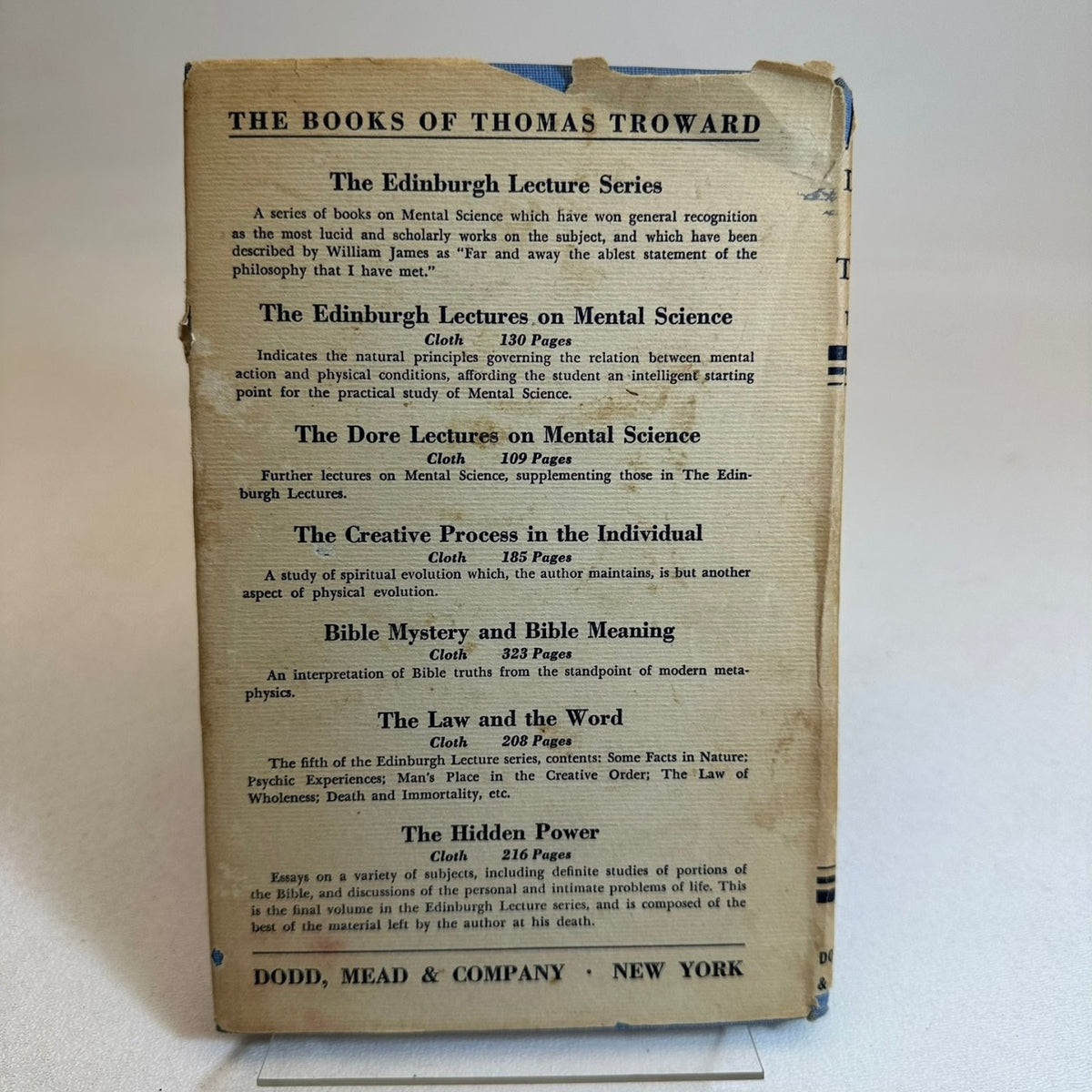 Doré Lectures on Mental Science Troward 1953 New Thought Metaphysics Dodd Mead