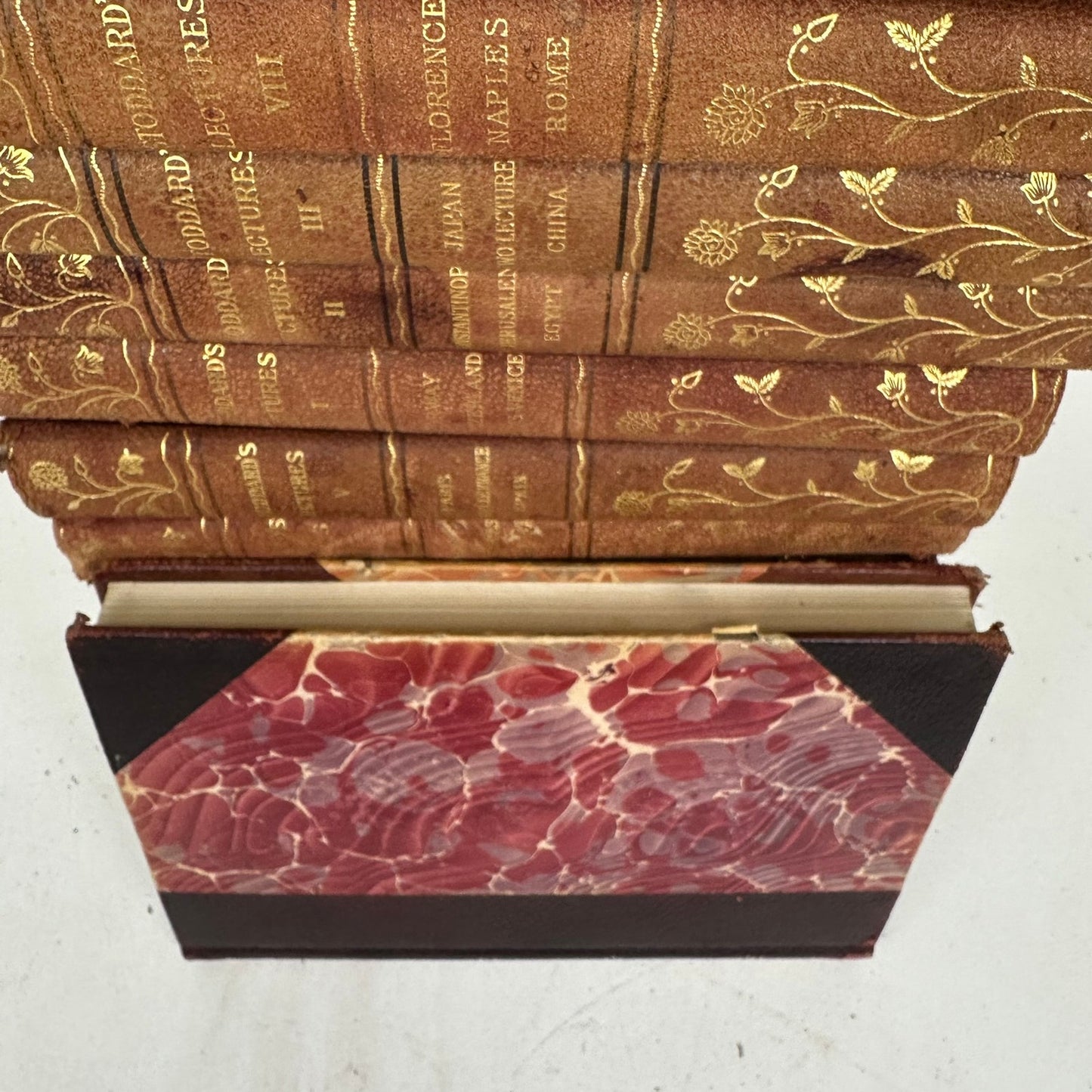 John L Stoddards Lectures 14 Volume Set World History Travel Leather Bound 1897