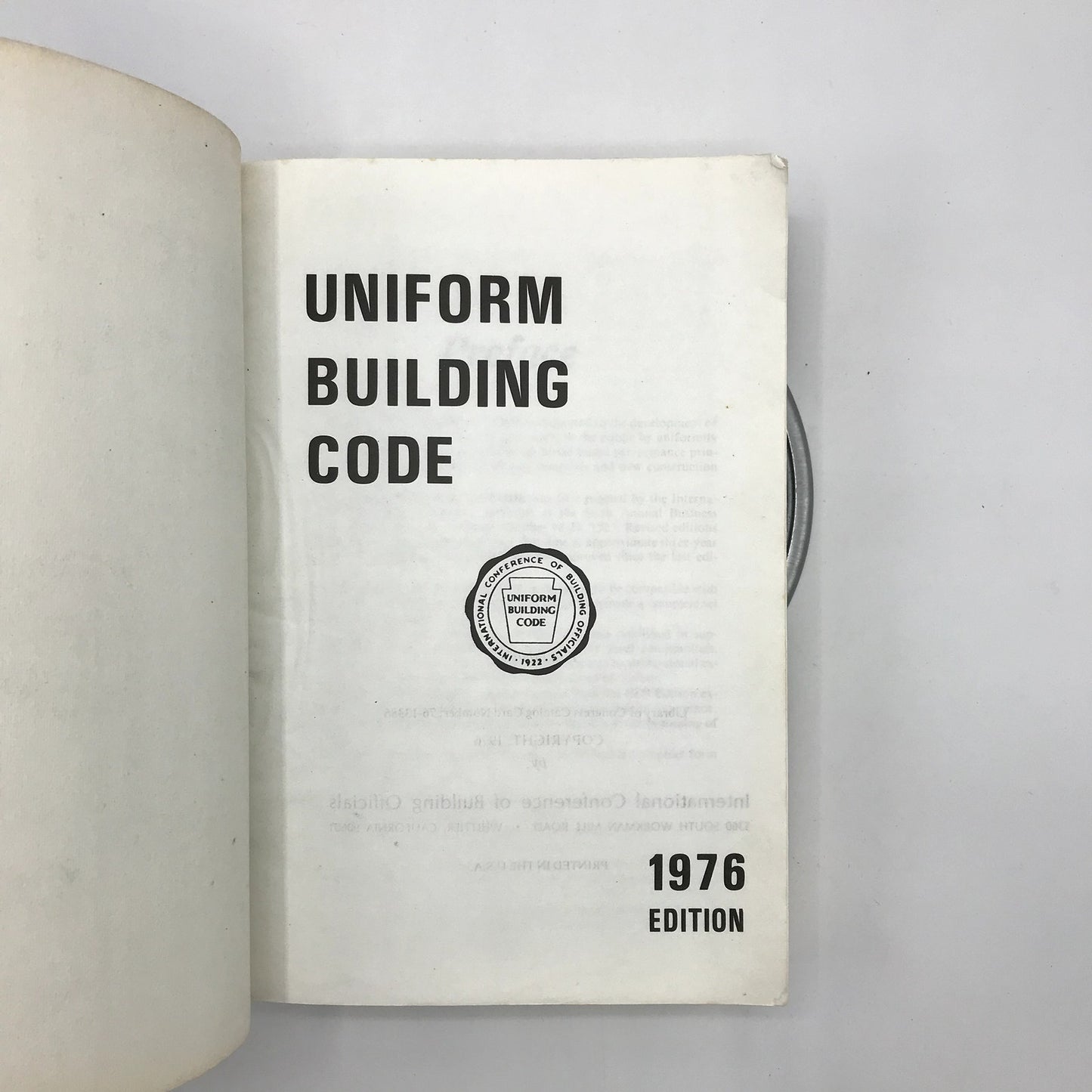 Uniform Building Code 1976 Edition Paperback Book Illustrated First Printing