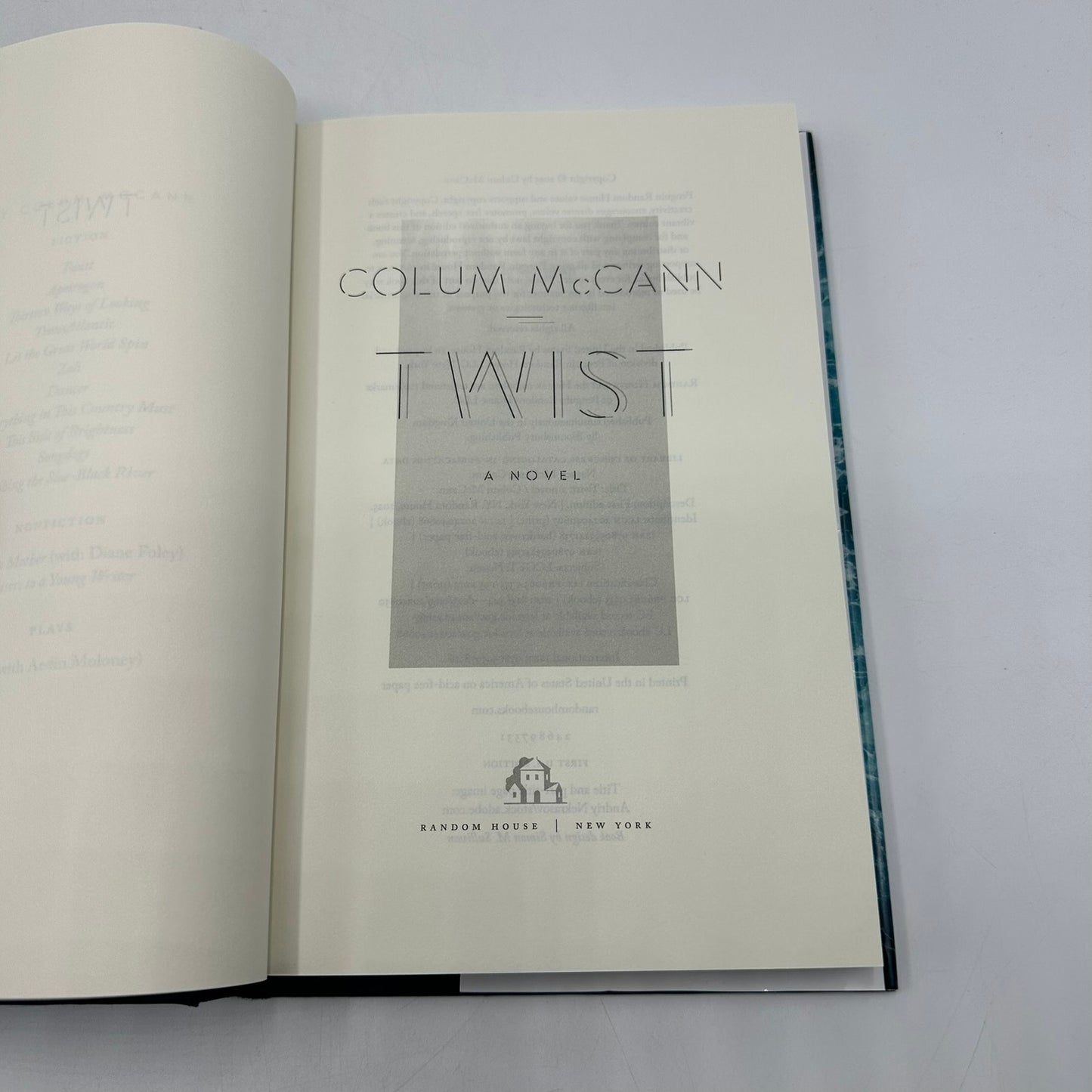 Twist Colum McCann SIGNED First Edition Literary Fiction Thriller Suspense Novel