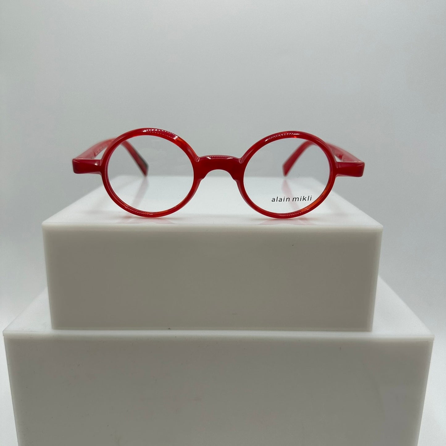 Alain Mikli A03085 002 Red Womens Round Acetate Eyeglass Frames 42-22-145