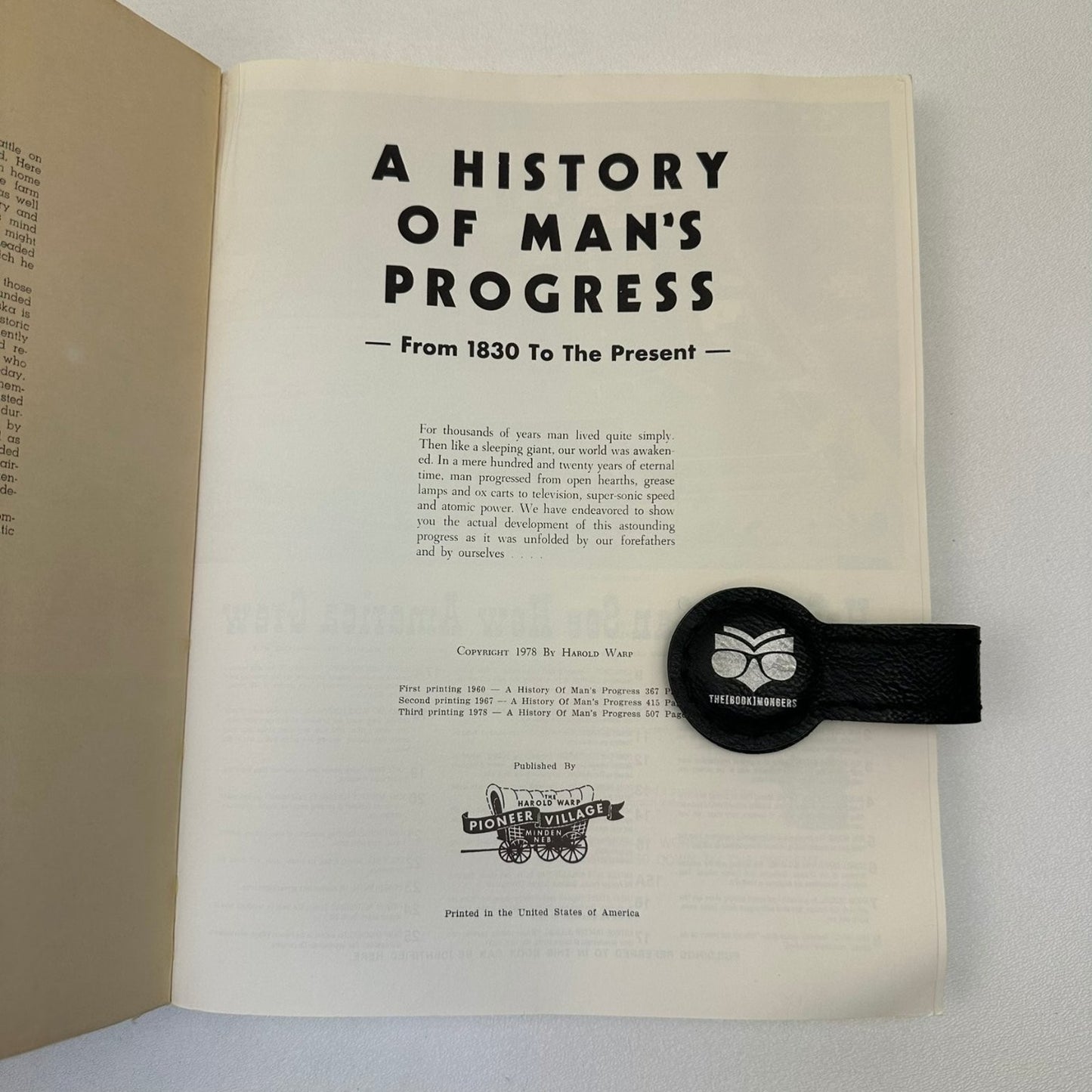A History of Man's Progress Harold Warp 1978 3rd Printing Pioneer Village