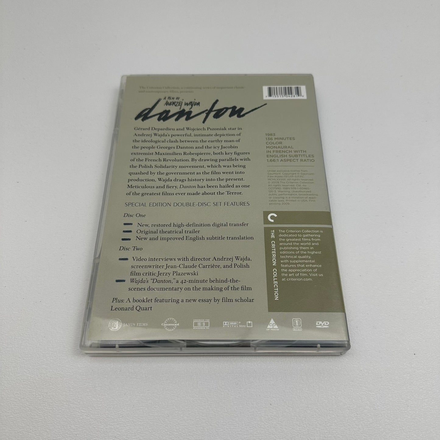 Danton A Film by Andrzej Wajda French Set of 2 DVDs Historical Political Drama