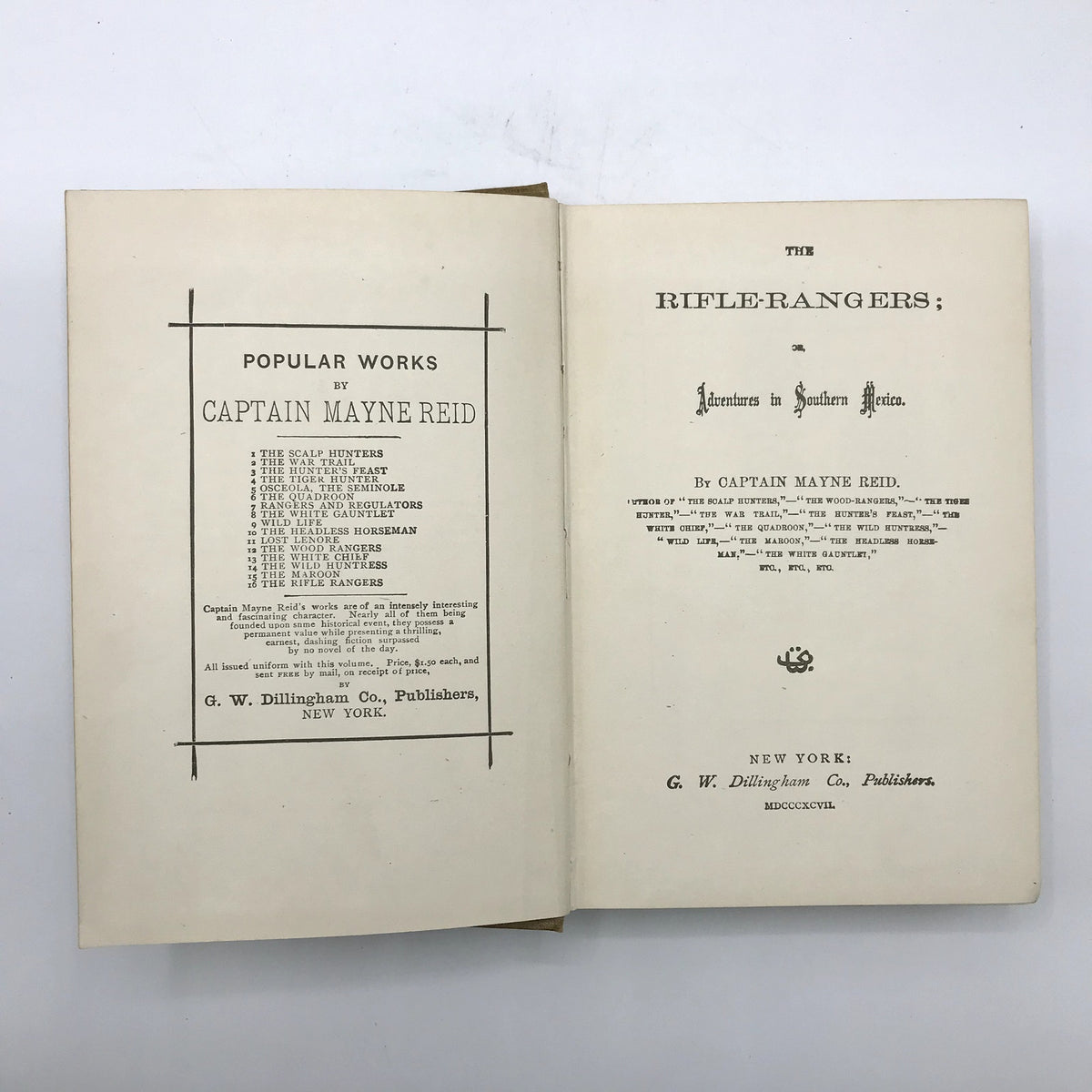 The Rifle Rangers Illustrated Vintage Hardcover Book by Captain Mayne Reid 1897