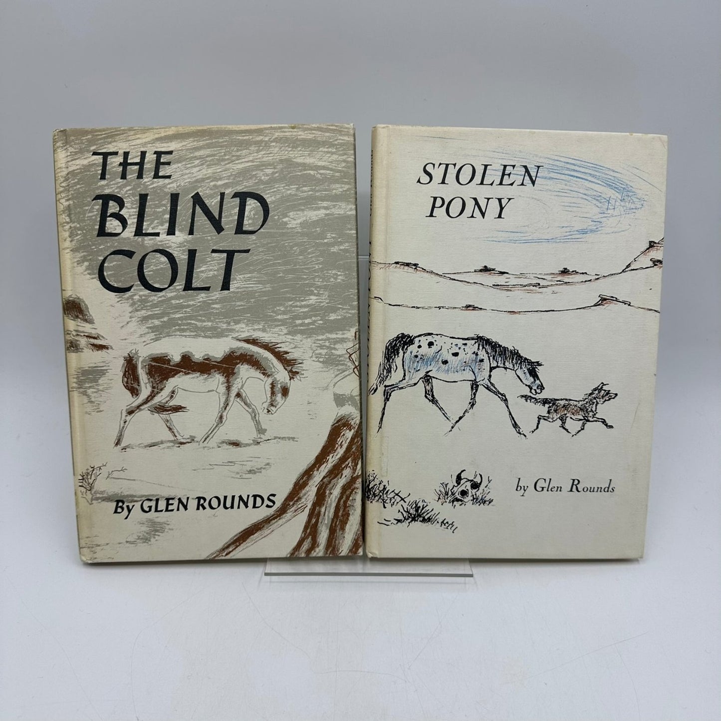 The Blind Colt Stolen Pony Glen Rounds 1969 Horse Story Holiday House Set of 2