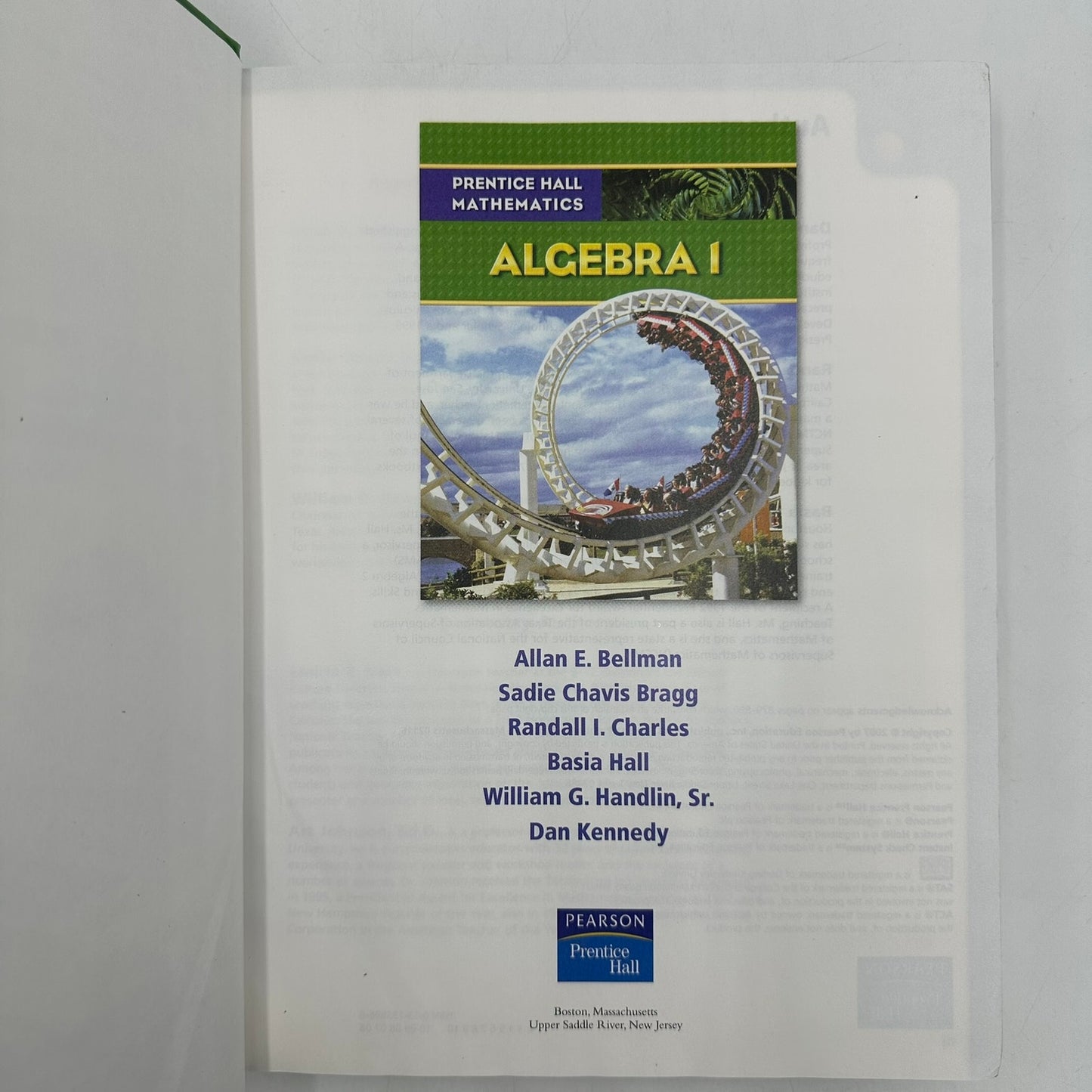Algebra 1 Prentice Hall Bellman Bragg Charles Handlin Kennedy Math Textbook 2007