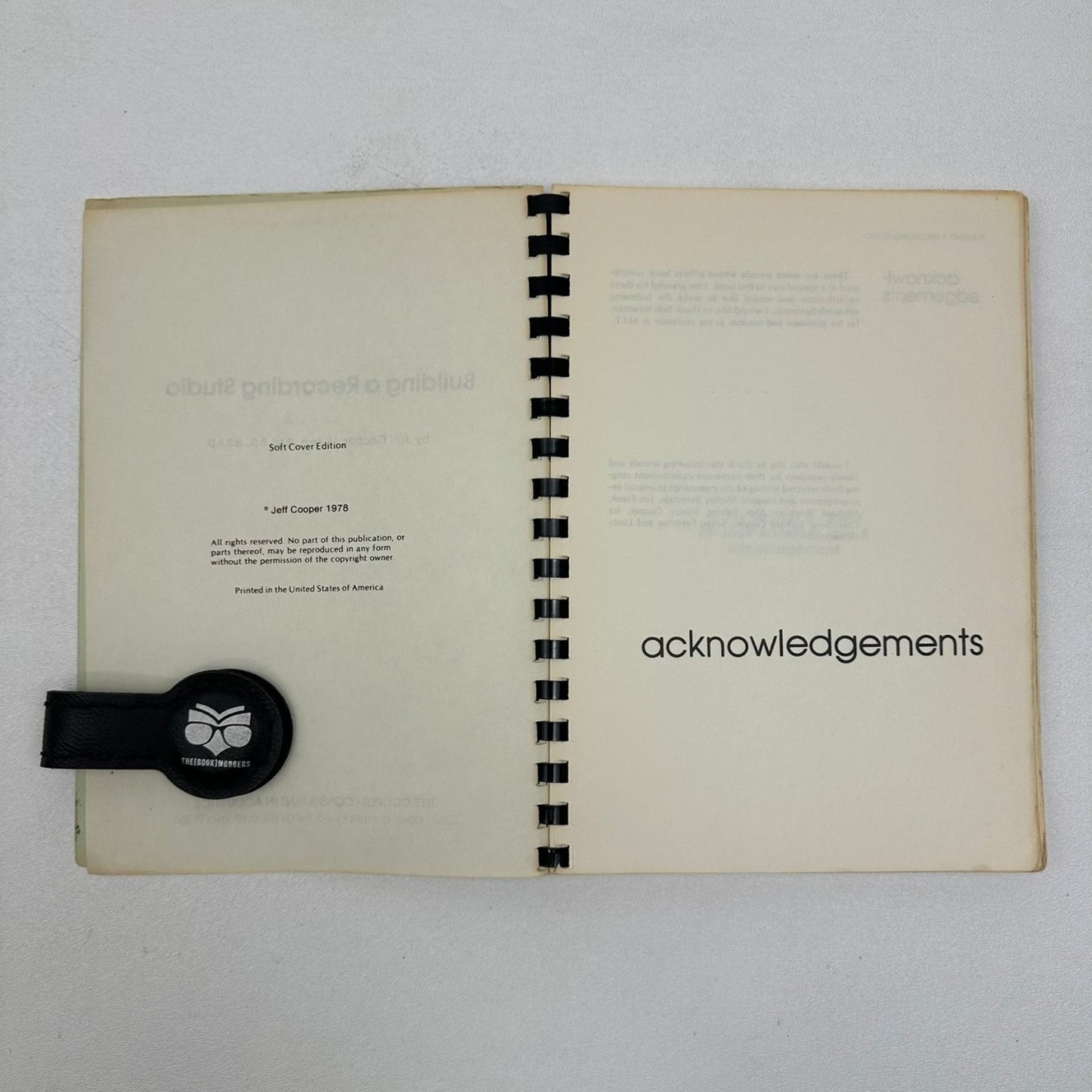 Building a Recording Studio Jeff Cooper 1978 Spiral Bound Audio Engineering