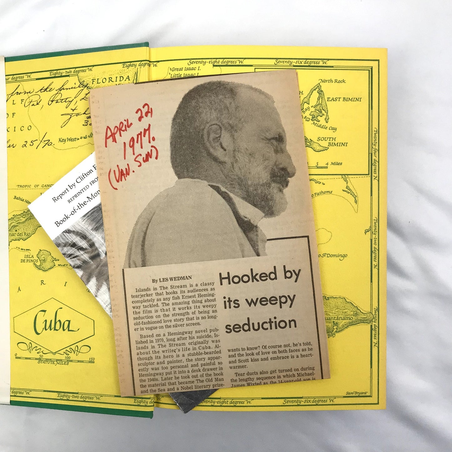 Islands in the Stream a Novel Ernest Hemingway Hardcover Book Club Edition 1970