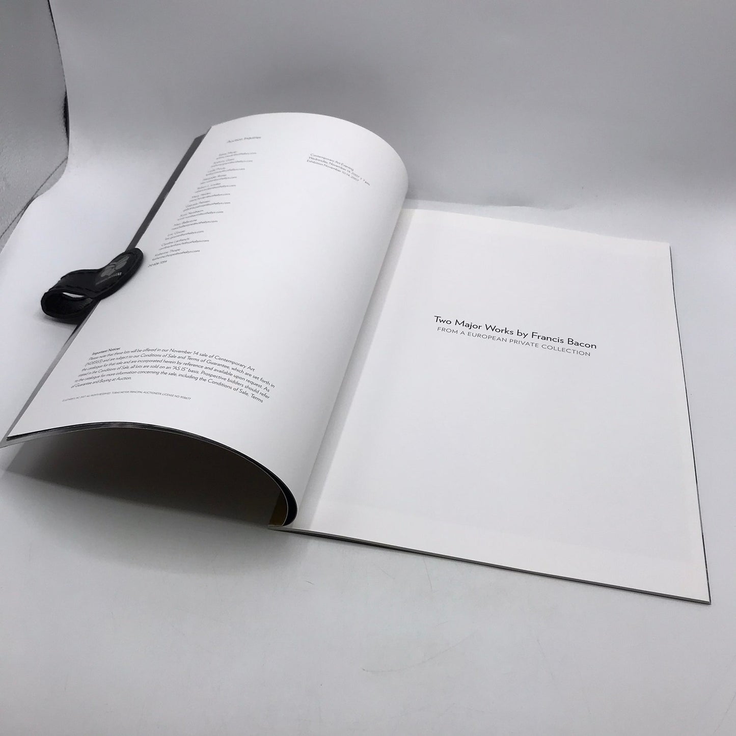 Francis Bacon Two Major Works Private Collection Sotheby's Art Catalog Nov 2007
