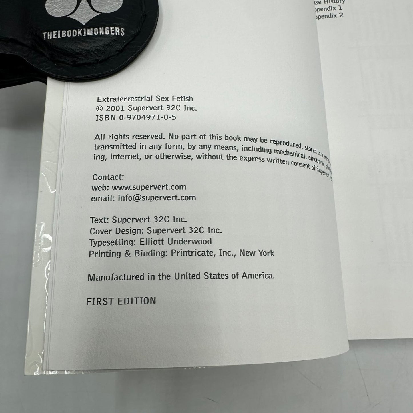 Extraterrestrial Sex Fetish Supervert 2001 First Edition Art Erotica Book RARE