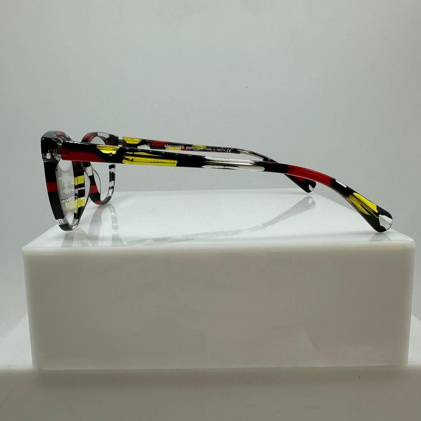 Alain Mikli A03063 006 Red Yellow Stained Glass Black Clear Womens 49-19-140