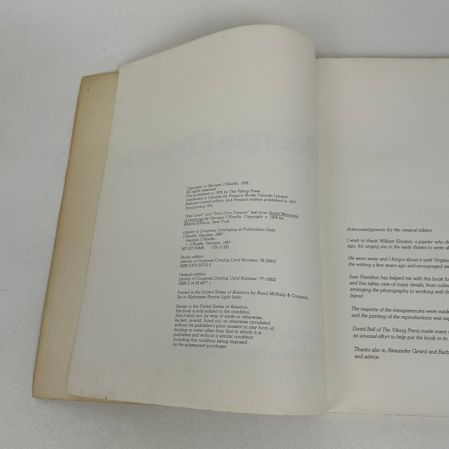 Georgia O Keeffe A Studio Book Autobiography Memoir Paintings Art History 1976