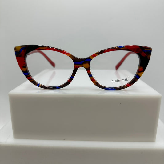 Alain Mikli Coralli A03142 002 Havana Blue Red Tortoise Womens Eyewear 52-15-145