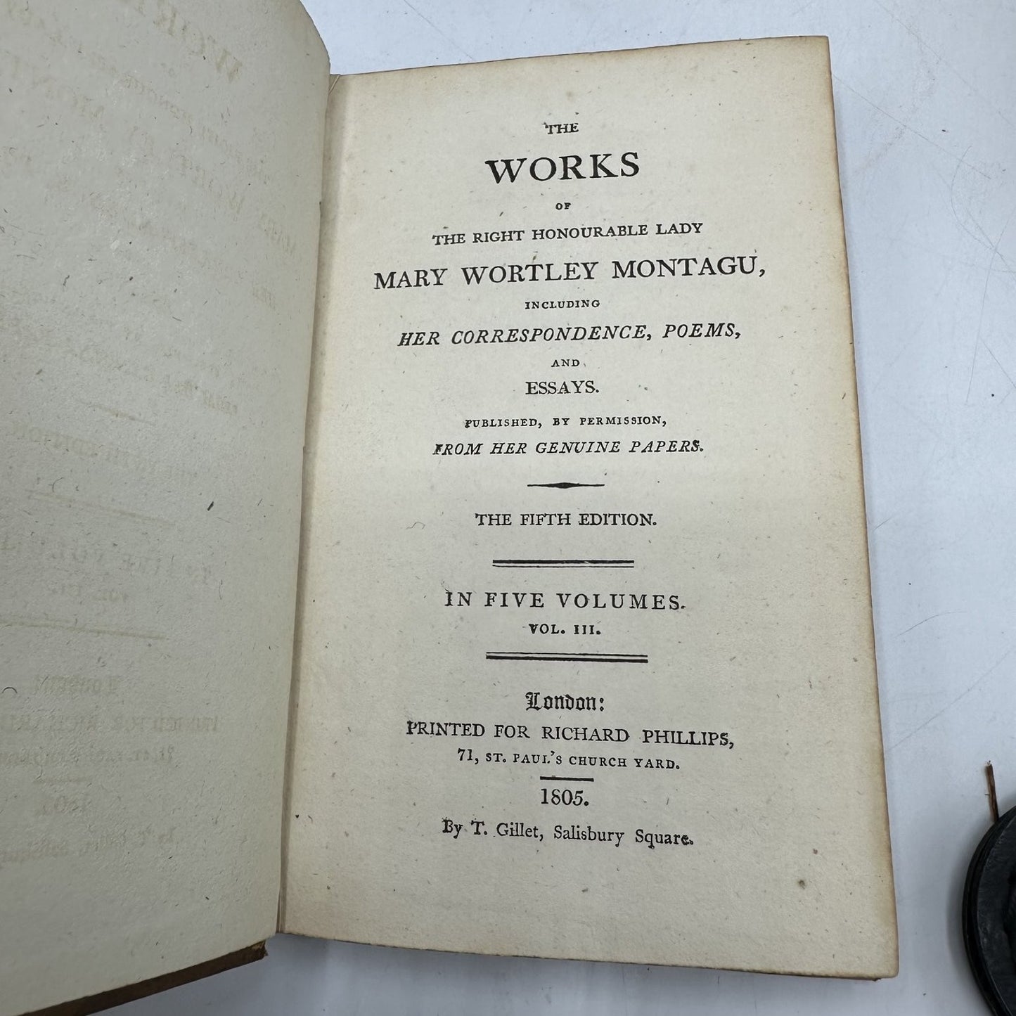 Montagu's Works Lady Mary Wortley Montagu 1805 Fifth Edition Complete 5 Volumes