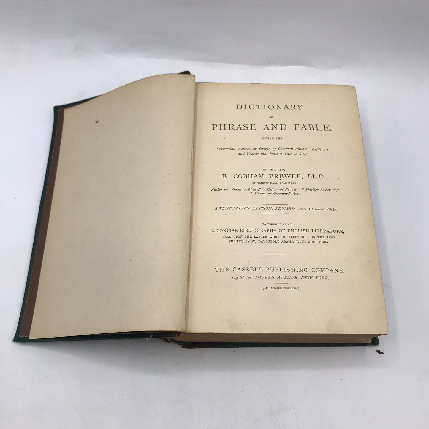 Dictionary of Phrase and Fable Ebenezer Cobham Brewer Language Mythology History