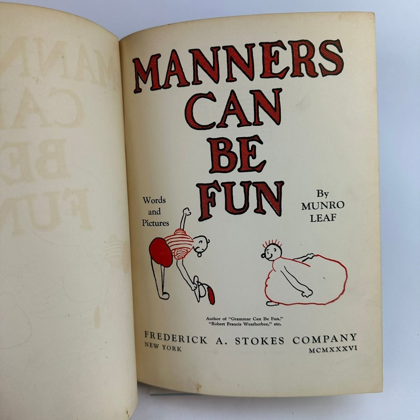 Manners Can Be Fun Munro Leaf 1936 1st Edition 12th Print Children's Illustrated