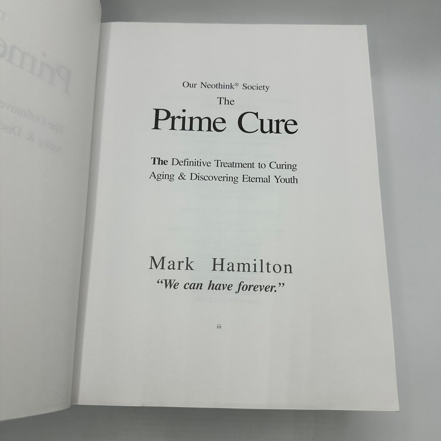 The Prime Cure Definitive Treatment to Curing Aging Eternal Youth Mark Hamilton