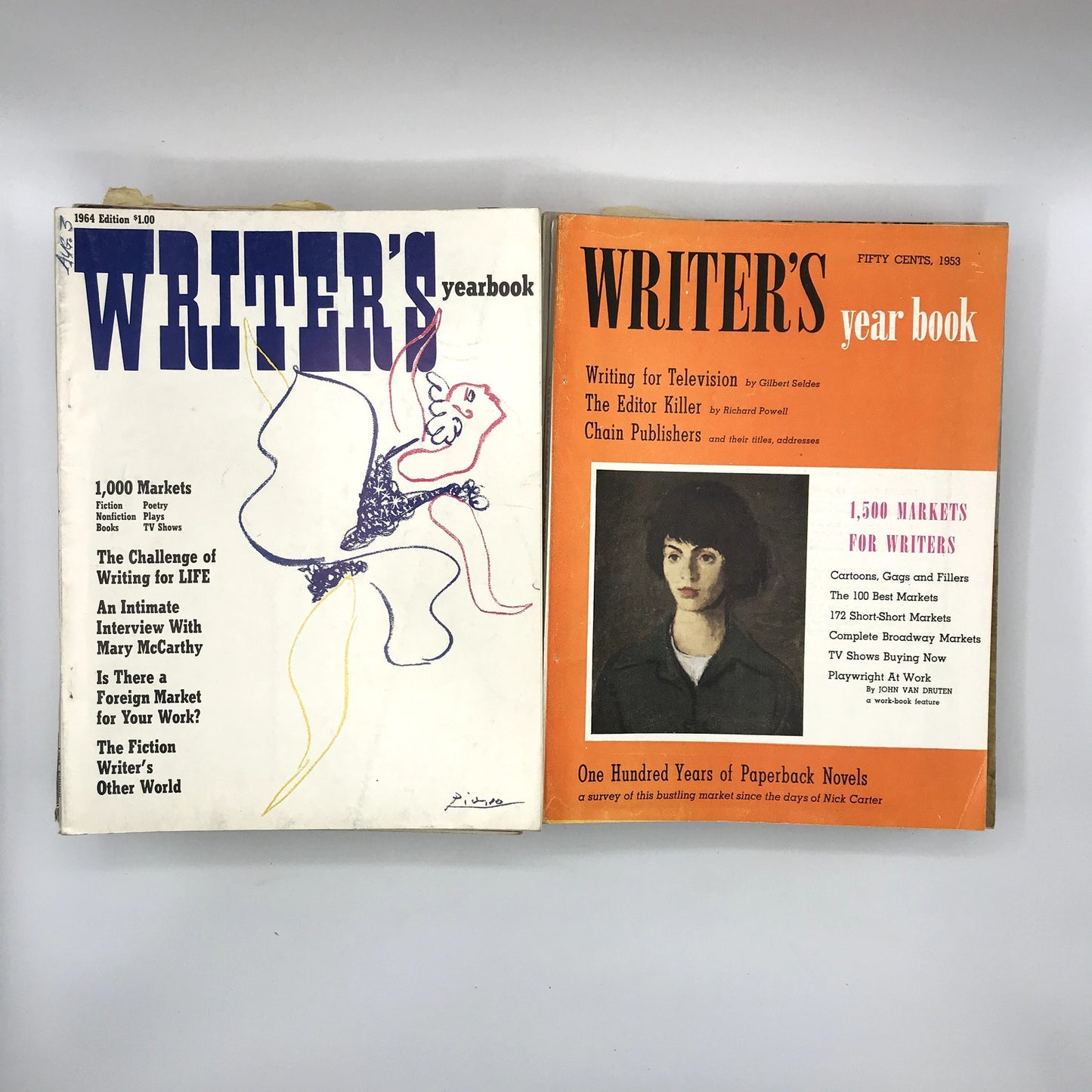 Lot of 19 Writer's Yearbook Magazine Illustrated 1949-1976 Vintage Writing Guide