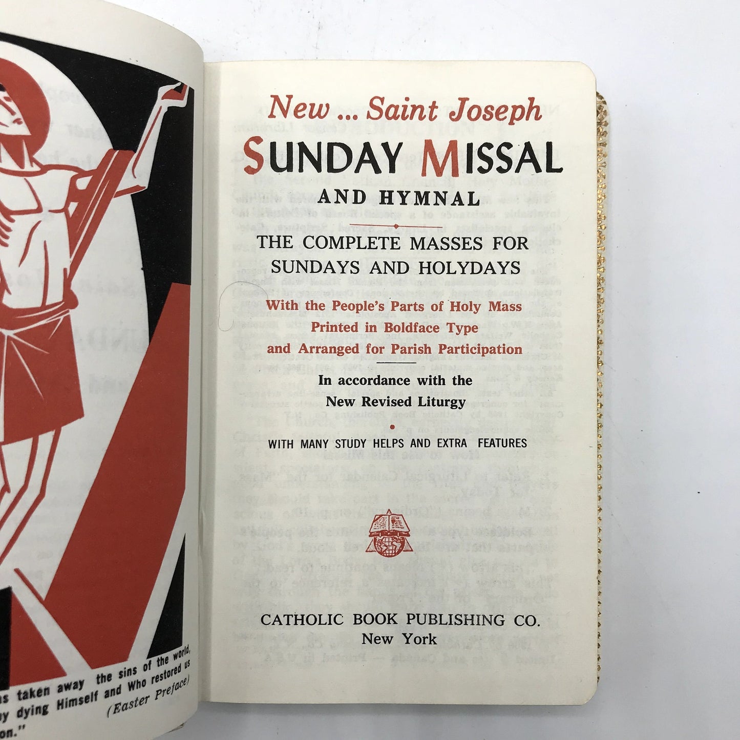 Saint Joseph Sunday Missal and Hymnal Softcover Book by Isabel V. Flynn 1956
