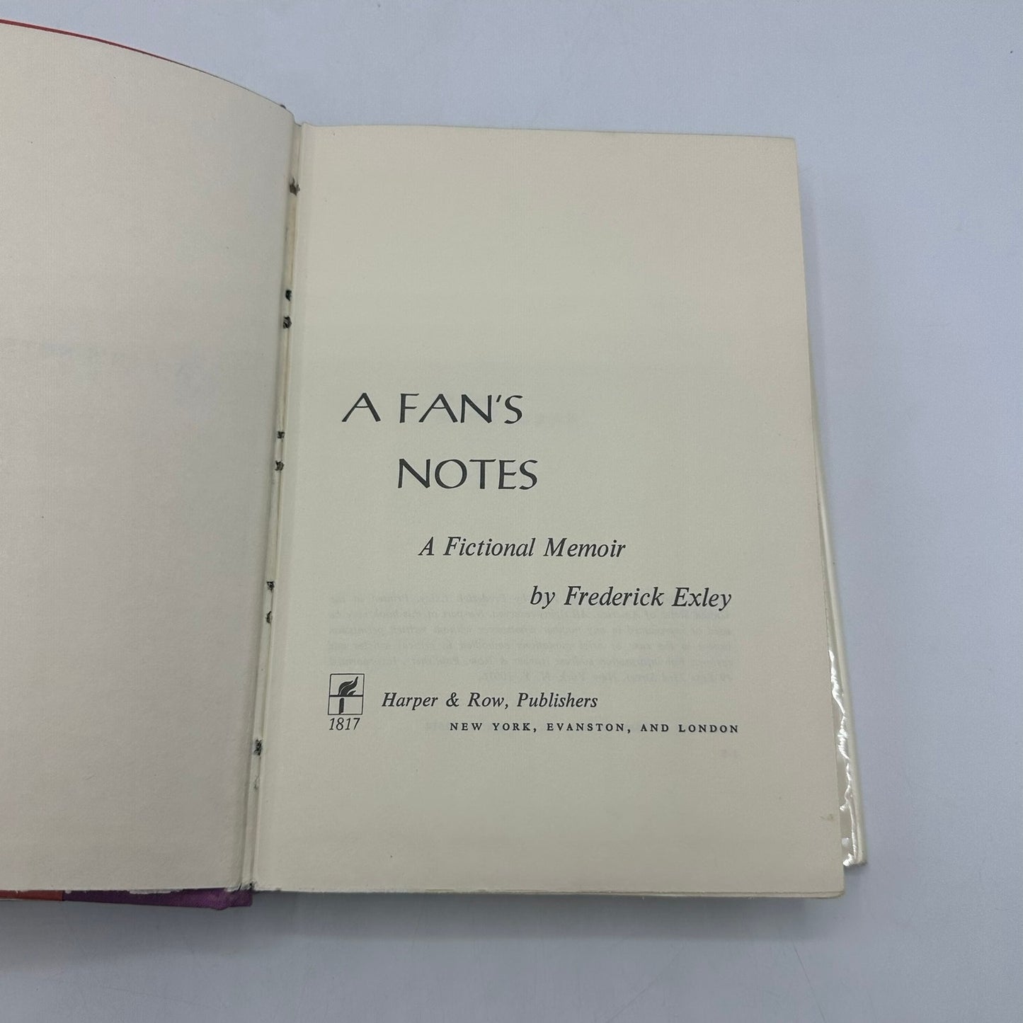 A Fans Notes Fictional Memoir Frederick Exley Sports Football Novel Biographical