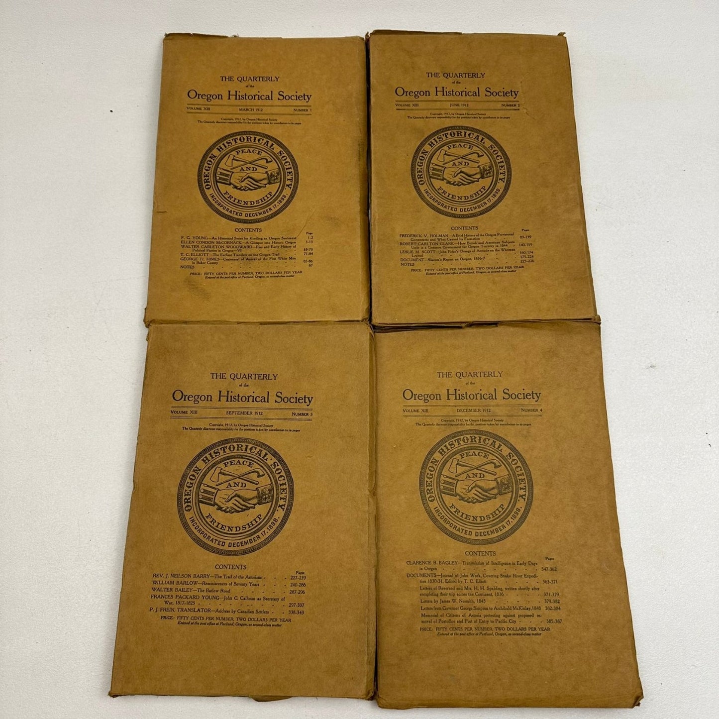 Oregon Historical Society Quarterly Journal 1910-1916 PNW History 28 Periodicals