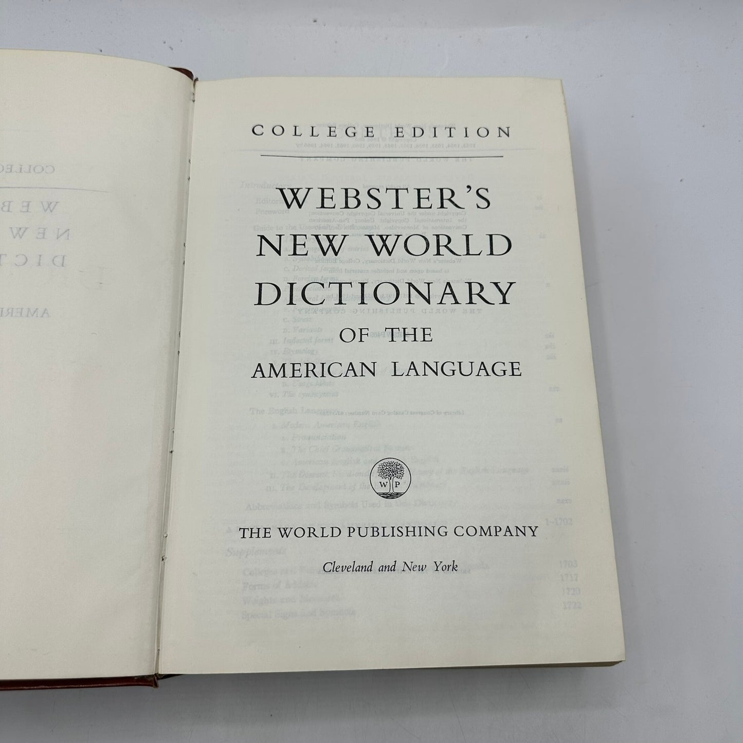 Websters New World Dictionary of the American Language College Edition 1957