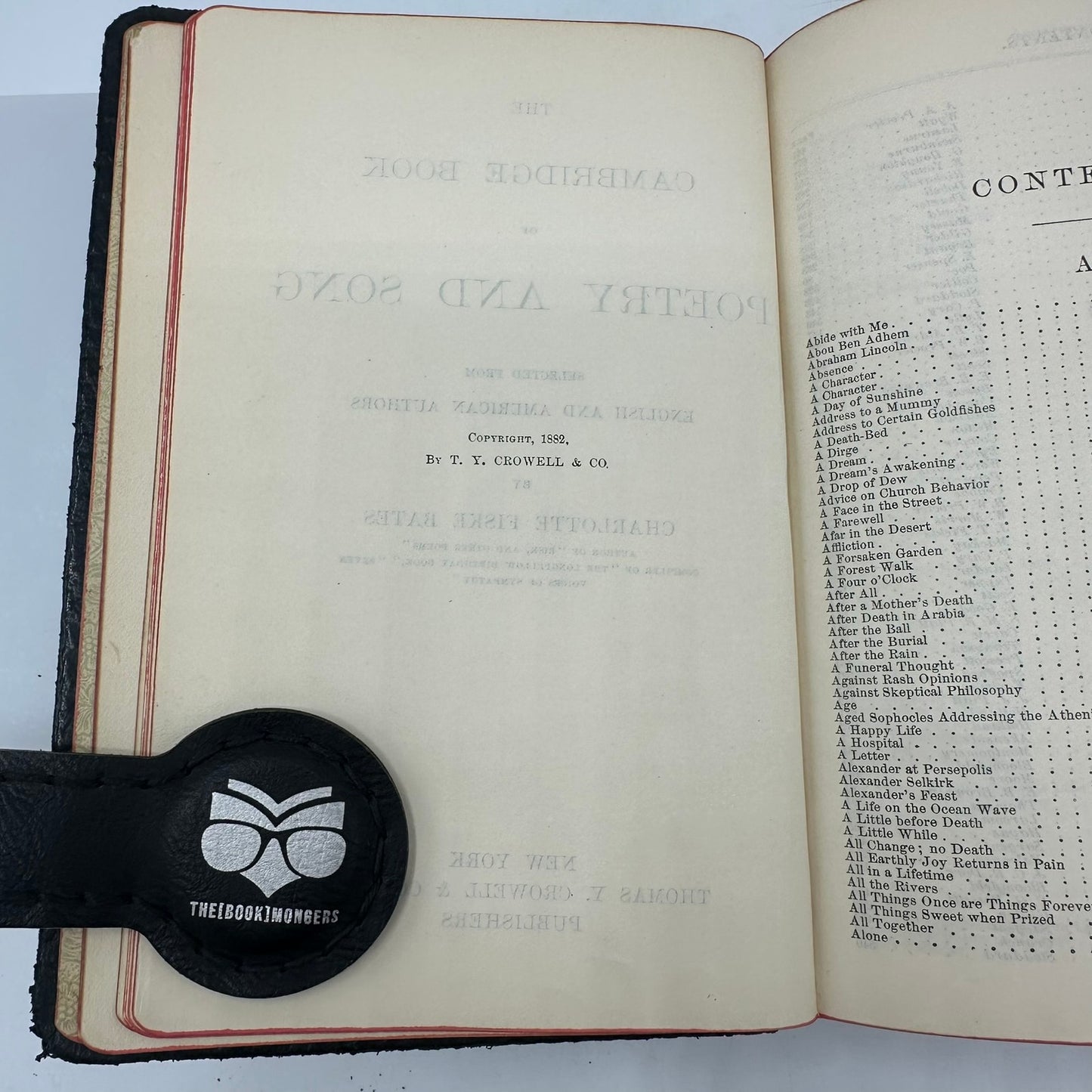 Cambridge Book of Poetry and Song Charlotte Fiske Bates 1882 Poems Verse History