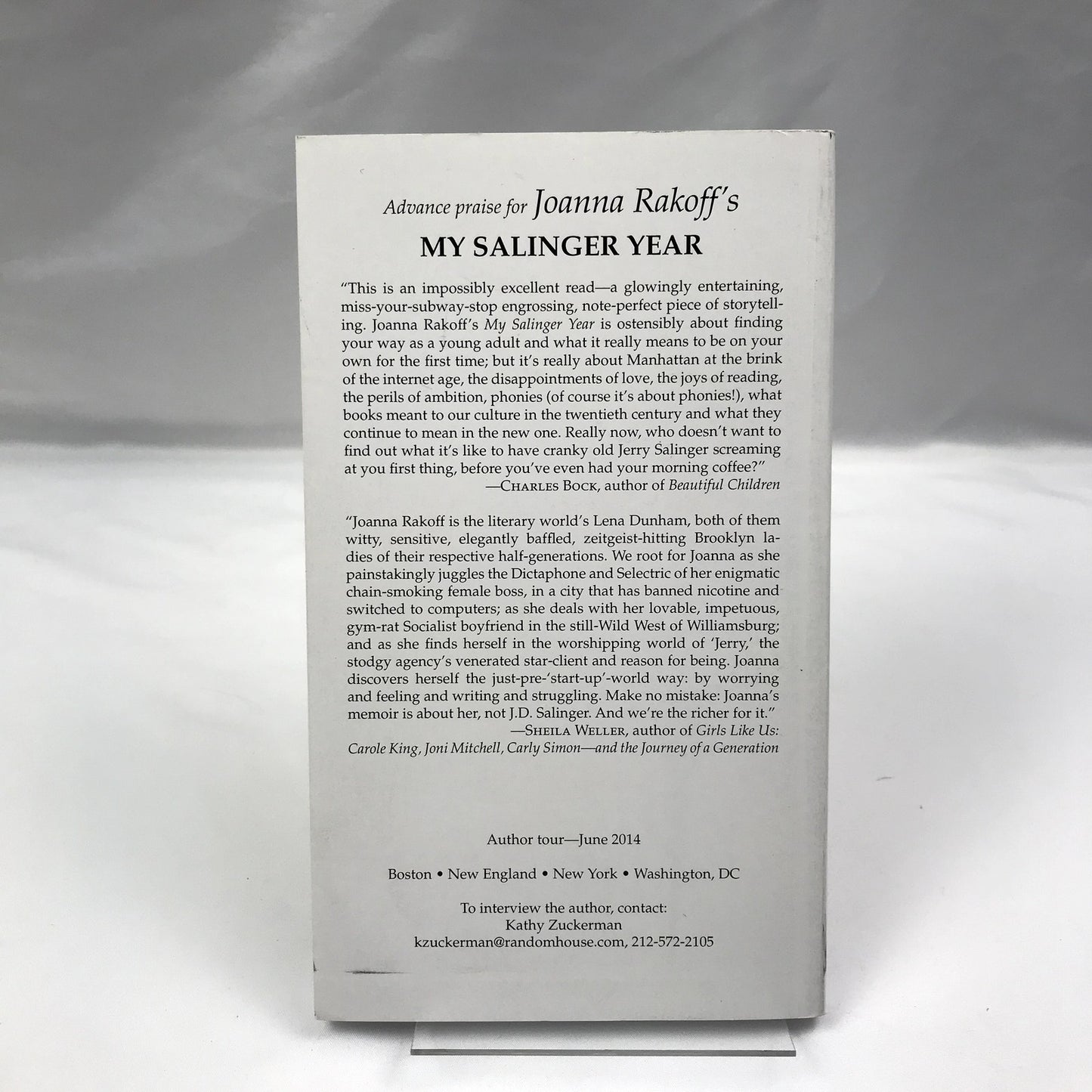 My Salinger Year Memoir Uncorrected Proof Paperback Book by Joanna Rakoff 2014