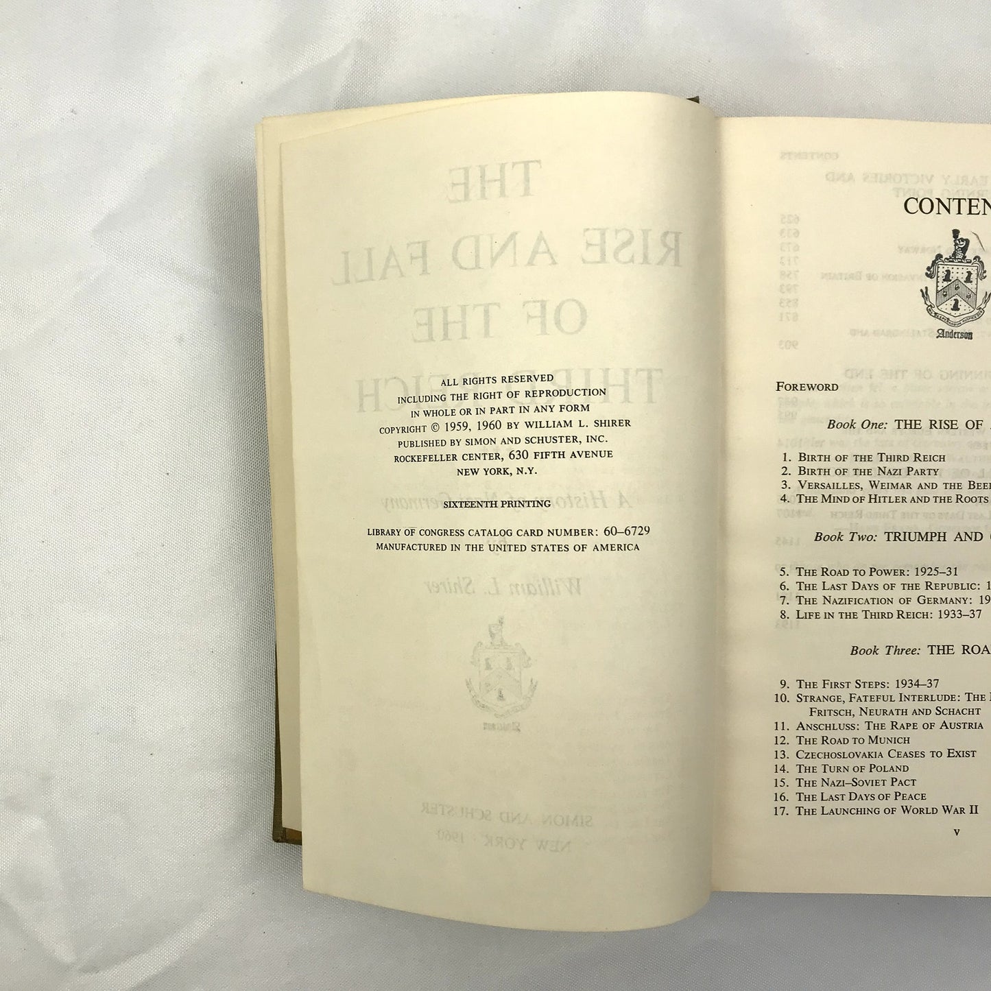The Rise and Fall of the Third Reich by William L. Shirer 1960 Hardcover Book
