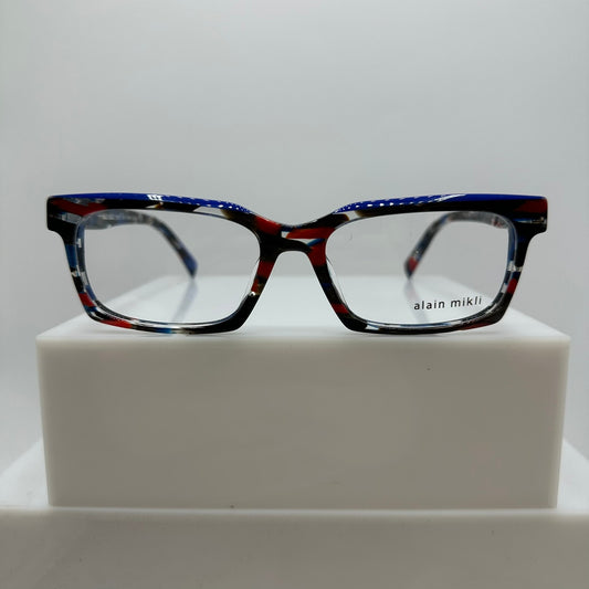 Alain Mikli Hadrien A03120 005 Red Blue Black Men Rectangular Frames 55-17-145
