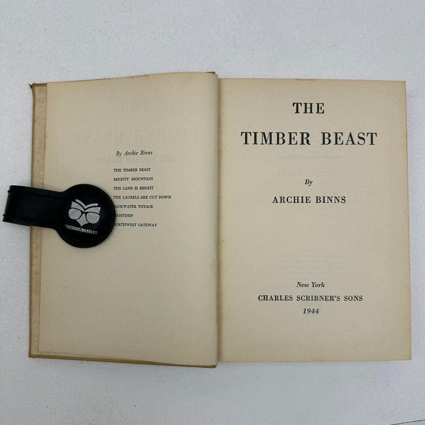The Timber Beast Archie Binns 1944 First Edition Novel Scribner's