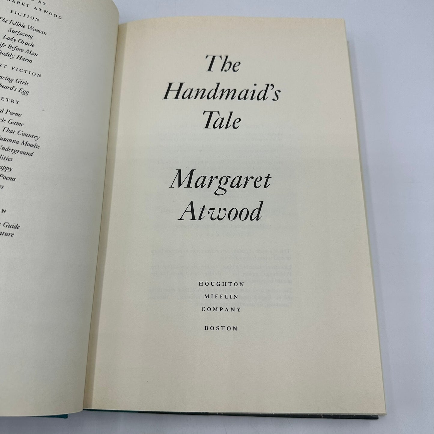 The Handmaids Tale Margaret Atwood 1st US Edition 1986 Dystopian Science Fiction