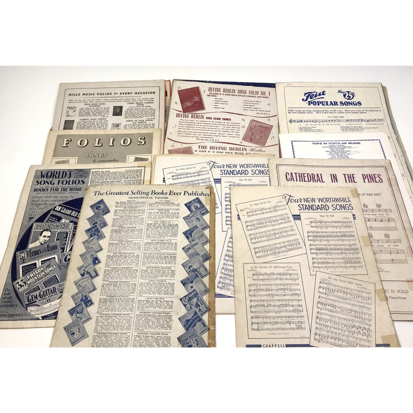 Lot of 25 Vintage Sheet Music Hollywood, Musicals Scrapbooking PB Illustrated