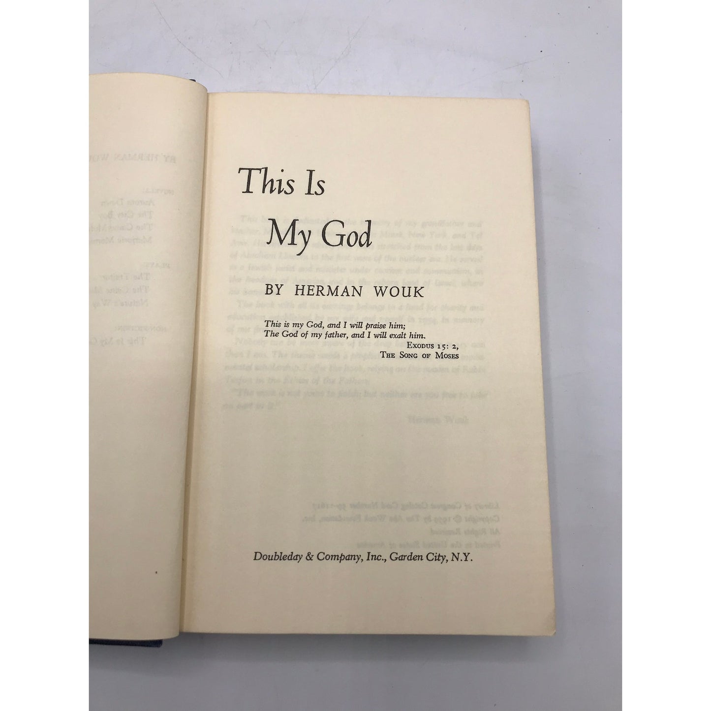 This is My God Herman Wouk SIGNED Guidebook to Judaism Religion Spirituality