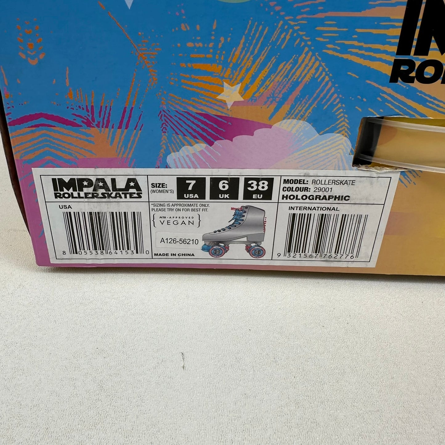 Impala Quad Roller Skates Womens US 7 Silver Holographic Retro Vegan Friendly