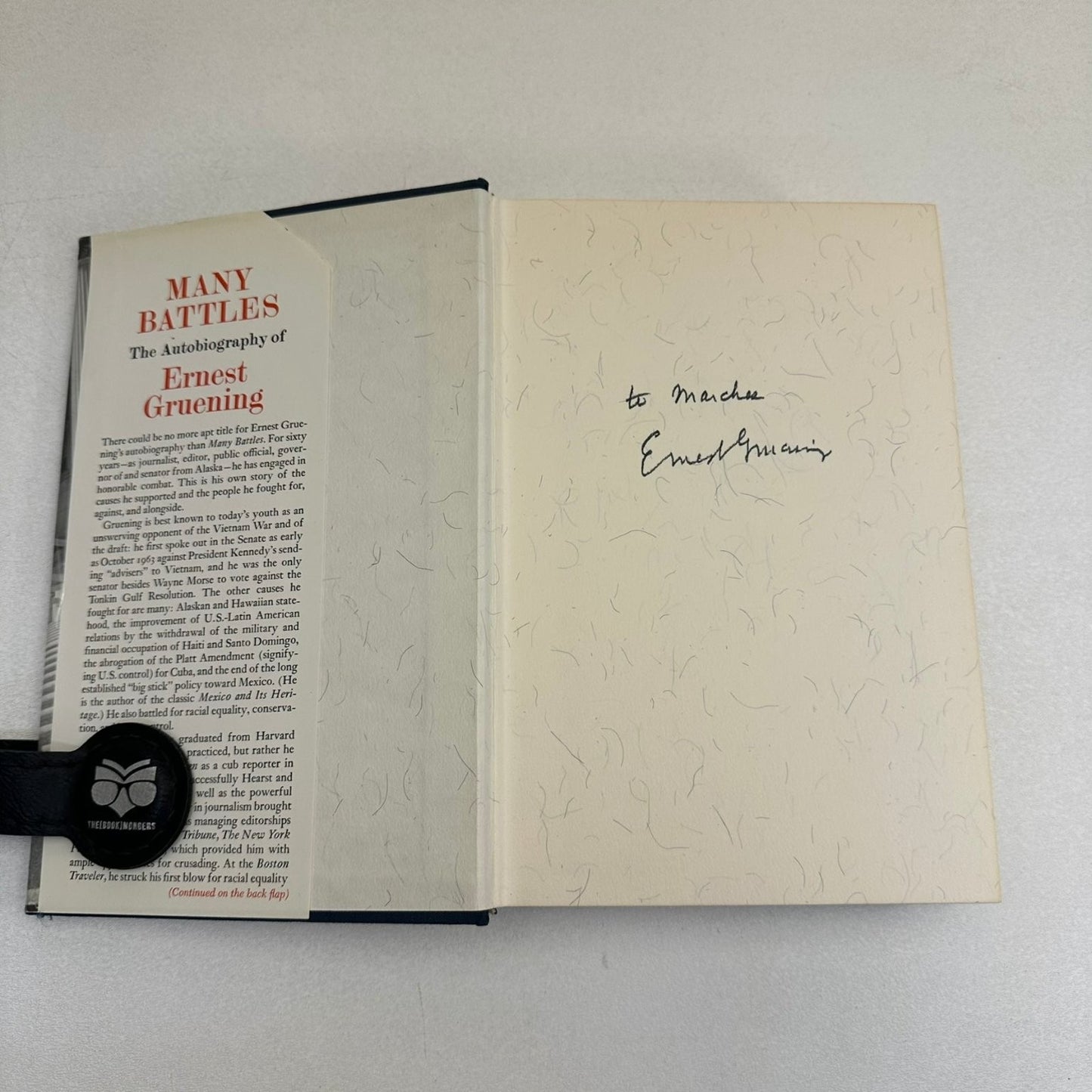 Many Battles Ernest Gruening 1973 SIGNED Autobiography Political History