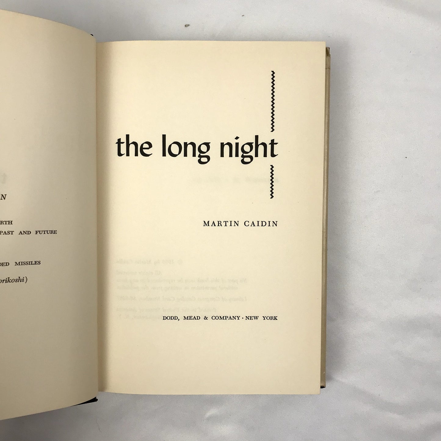 The Long Night Hardcover 1st Edition Book by Martin Caidin 1956  Dodd, Mead & Co