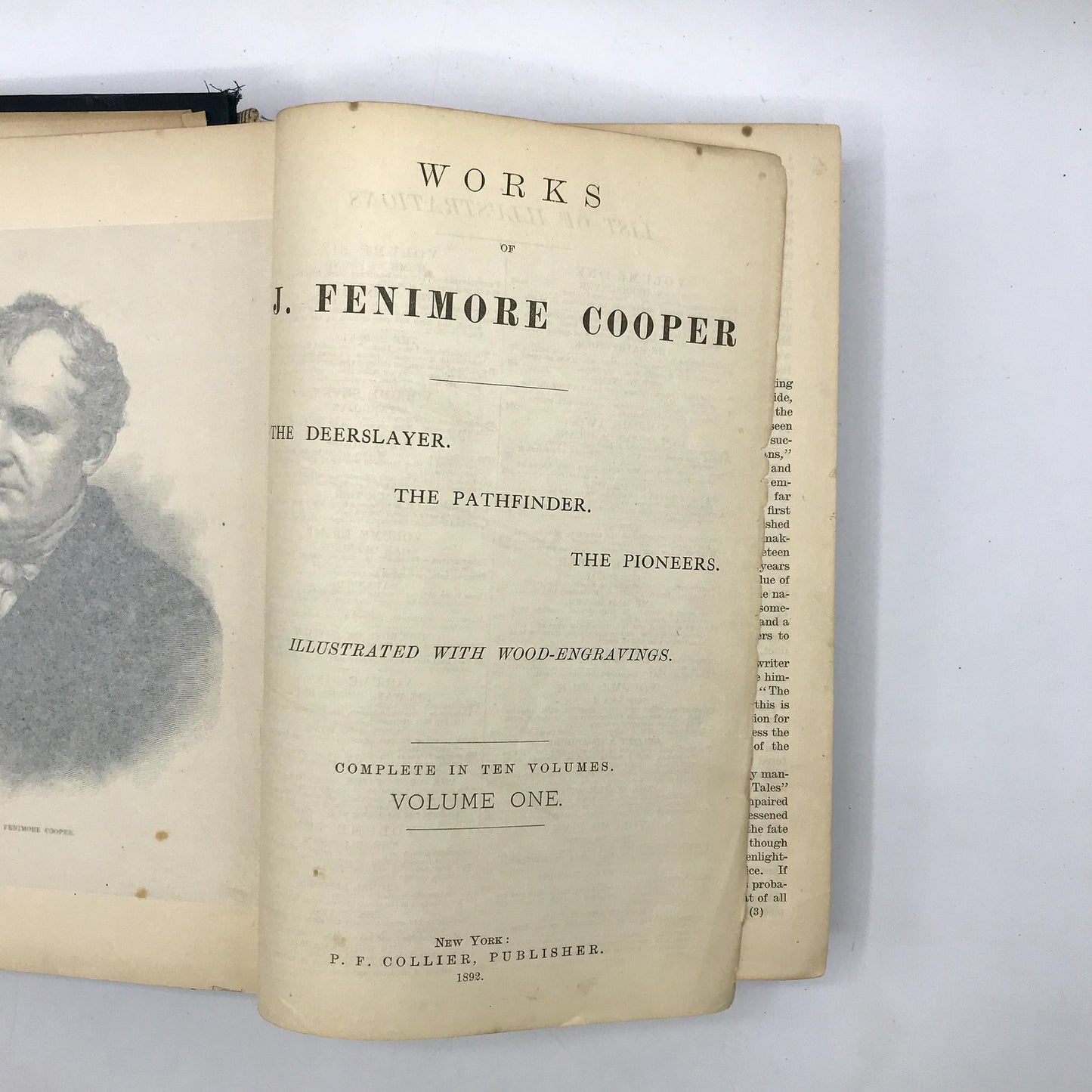 The Works of James Fenimore Cooper Volume 1 Illustrated Hardcover Book 1892
