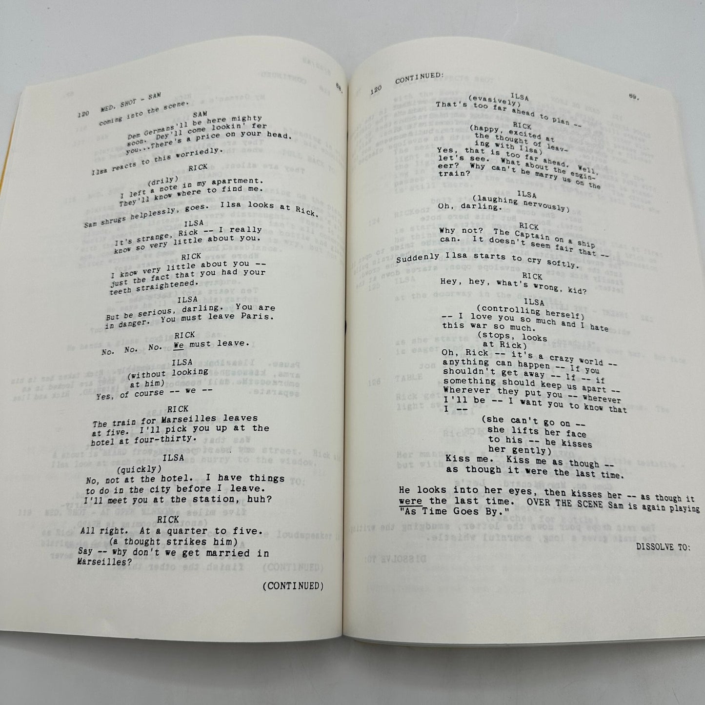 Casablanca Screenplay Julius and Philip Epstein Howard Koch 1942 Film Script